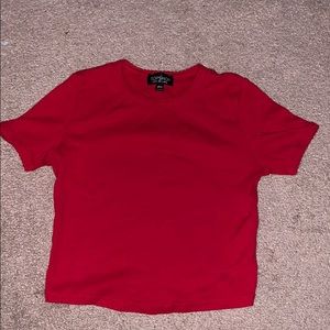 TOPSHOP Cropped Red Tee
